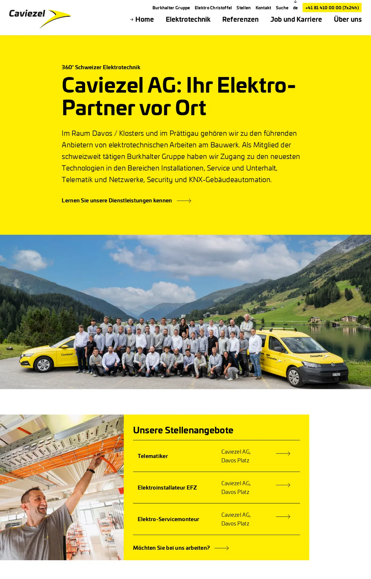 Screenshot von Caviezel Homepage