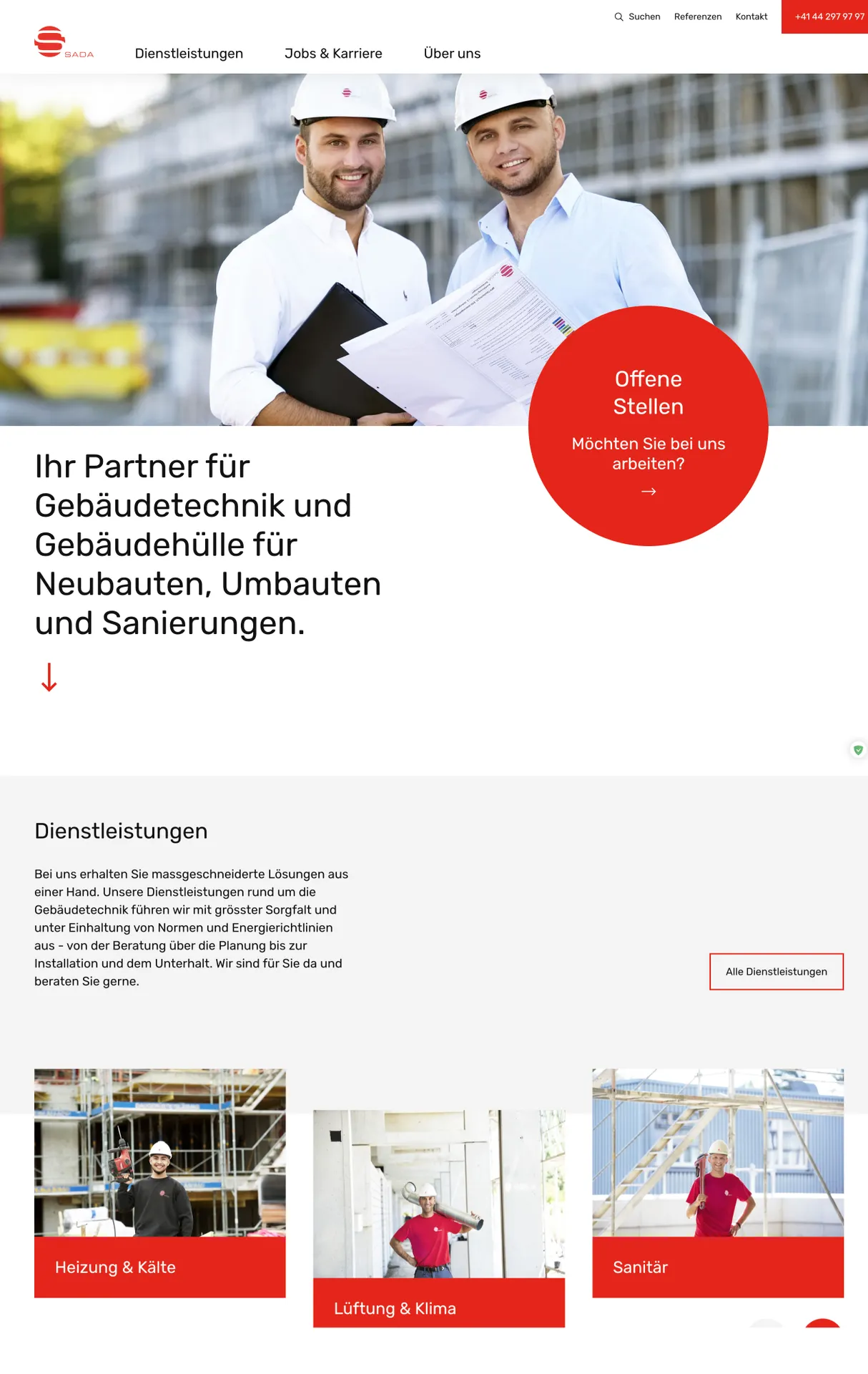 Screenshot of SADA Homepage