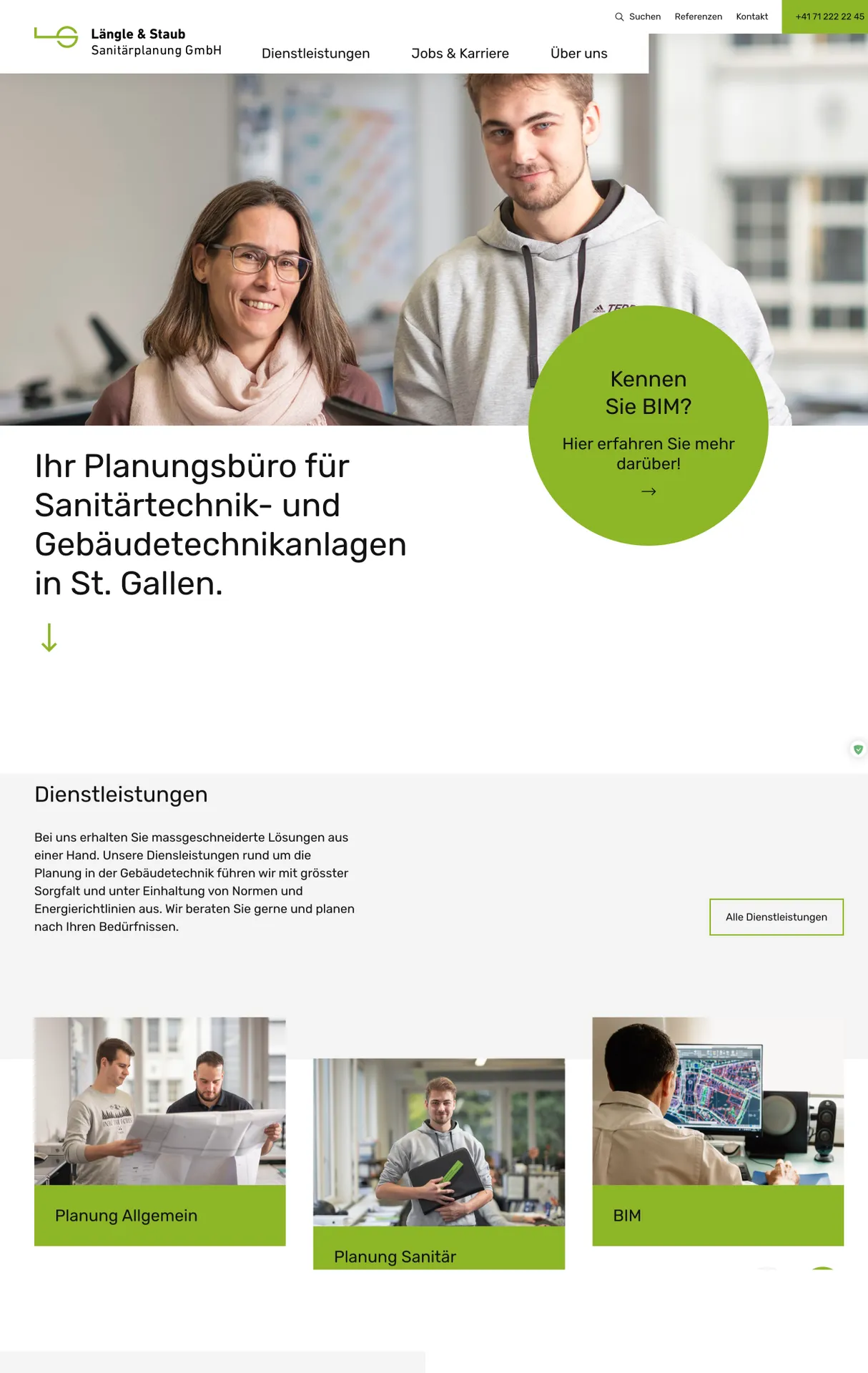 Screenshot von Längle & Staub Homepage